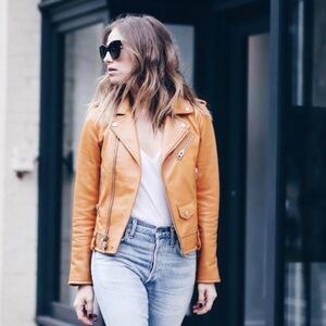 Coach NWOT Biker Jacket In Butterscotch